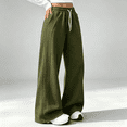 thumbnail image 4 of Akmaiox Wide Leg Sweatpants for Women, Plus Size Drawstring Waist Workout Joggers with Pockets, Casual Comfy Outdoor Hiking Pants, 4 of 7