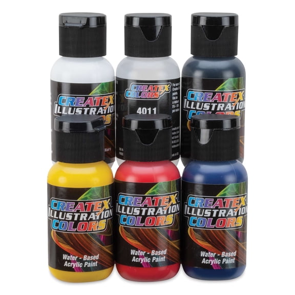 Createx Illustration Colors - Primary Colors, Set of 6, 1 oz