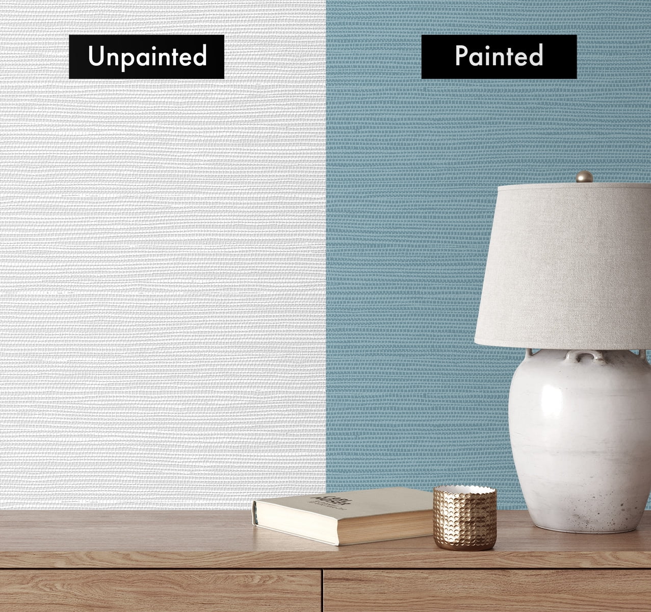 NextWall Faux Grasscloth Paintable Peel and Stick Wallpaper