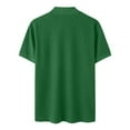 thumbnail image 3 of ZZHZGZ Mens 4Th of July Shirt Men T Shirts Male Spring and Summer Knitted High Neck Short Sleeve Solid Color Pleated Round Neck Casual T Shirt Top L, 3 of 4
