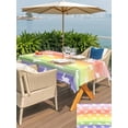 thumbnail image 4 of Easter Outdoor Tablecloth - 60x120 Inch Rectangle Dining Table Cover, Spring Rabbit Silhouette Colorful Rainbow Graffiti Waterproof Outdoor Table Cloth with Umbrella Hole & Zipper for Picnic/Patio, 4 of 7