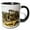 Black/White, variant on 3drose, Ancient Roman Temple Ruins Geometric Style Art, 11oz Two-tone Black Mug