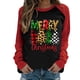 thumbnail image 1 of Pntutb Blusa de manga larga con estampado de Merry Chriasmas y bloque de color con cuello redondo para mujer Pntutb Pntutb-2331, 1 of 4