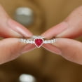 thumbnail image 5 of Rosec Jewels Heart Shape Lab Created Ruby Solitaire Ring with Diamond (1 carat, AAA Grade), 10K White Gold, US 7.50, 5 of 7