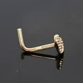 thumbnail image 2 of 14Kt Yellow Gold Clear CZ Heart L Bend Nose Ring, 2 of 2