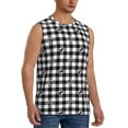 thumbnail image 2 of Bingfone Anchor Black Tartan Plaid Pattern Men's Tank Tops Workout Sleeveless Tee Shirts Running Beach Tanks for Men-3X-Large, 2 of 8
