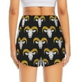 thumbnail image 4 of Running Shorts for Women, goat head cool black Workout Athletic Shorts with Pockets, Lounge Yoga Shorts Women, 4 of 7