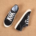 thumbnail image 6 of Pandaie Women's Wide Canvas Sneakers Arch Support Low Top Walking Shoes Washed Fashion Flat Tennis Shoe for Everyday Walks & Casual Outfits Black 6, 6 of 9