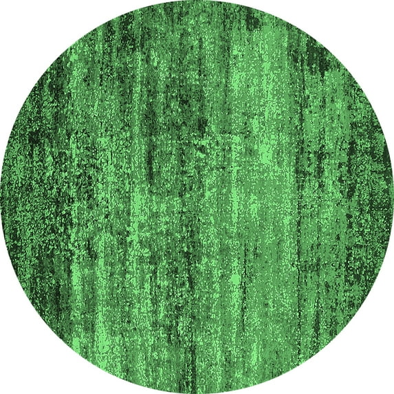 Ahgly Company Indoor Round Oriental Emerald Green Industrial Area Rugs, 4' Round