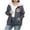 Gray, variant on Feancey Plus Size Zip Up Hoodies for Women Christmas Sweatshirt Jackets Winter Sherpa Lined Hooded Jacket Cute Santa Claus Print Sweatshirts Brown L