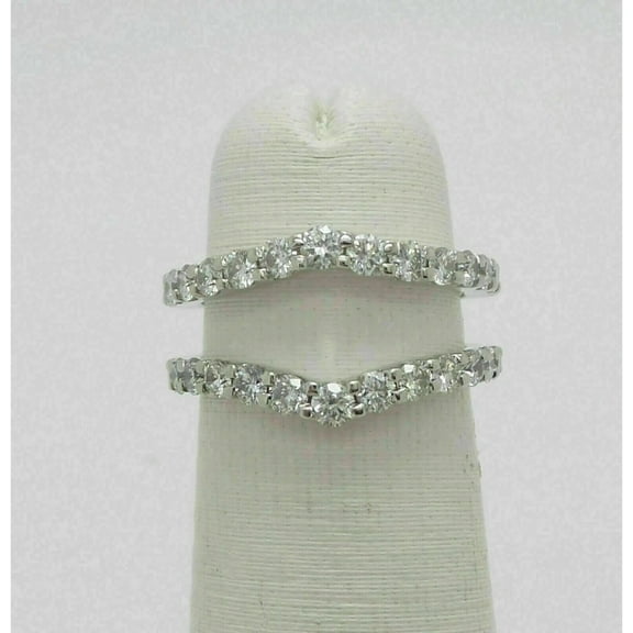 Silver & Stone Jewels 2CT Round Cut Cubic Zirconia Enhancer Guard Wrap Ring 14K White Gold Plated