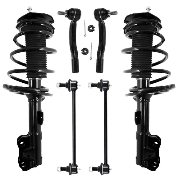 Detroit Axle - 2.5L Front 6pc Struts Kit for 12-17 Toyota Camry, 2 Struts & Coil Spring 2 Stabilizer Sway Bars 2 Outer Tie Rod Ends 2012 2013 2014 2015 2016 2017 Replacement Suspension