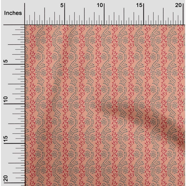oneOone Polyester Lycra Fabric Leaves & Floral Block Decor Fabric Printed BTY 56 Inch Wide