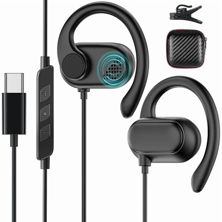 CZOpen Ear USB C Headphones for Samsung S25 S24 Ultra S23 FE,Over Ear Buds USB Type C Earphones Wired with Adjustable Ear Hooks for iPhone 17 Air 16E 16 15 Pro Max,USB-C Headset for iPad 10,11