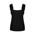 thumbnail image 6 of CAIVO Womens Trendy Tank Tops Elegant Knit Square Neck Sleeveless Ruffled Trim Solid Color Fashion Summer Going Out Everyday Slim Fit Tops, 6 of 6