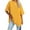 Yellow, variant on YHAJDS Womens Tops Short Sleeve Round Neck Solid Color Cotton Waist Tie Casual Loose Tees