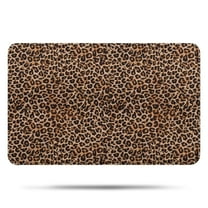 Brown and Black Leopard Print Bathroom Rugs Mat,Non Slip Microfiber Bathroom Rug,Rubber Backing,Soft Bathroom Mats for Bathroom Floor,Tub and Shower,17x27in(43x68cm)