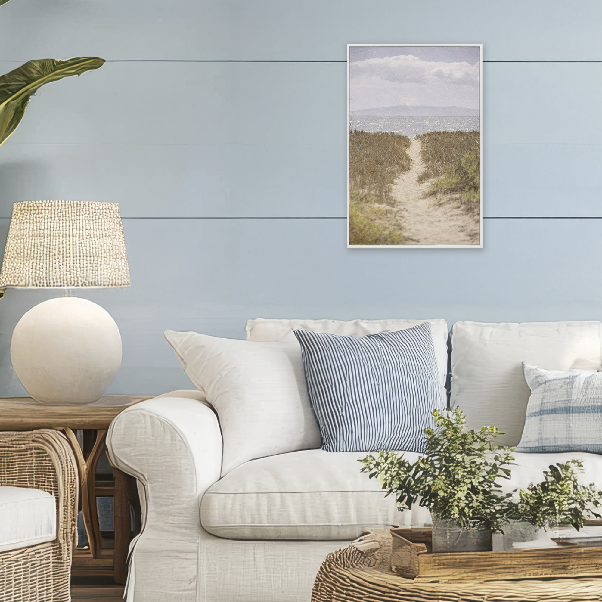 Stupell Industries Path to Misty Ocean White Framed Giclee Art, design by Aaron Matheson