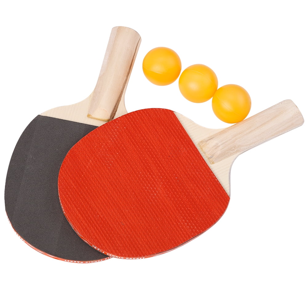 Ping Pong Paddle 2-Player Table Tennis Bat Racket w/ 3 Balls For Training Games 