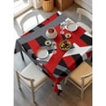 thumbnail image 2 of Red Black Geometric Suqare Tablecloth - 60 x 60 Inch, Modern Art Abstract Grey Line Waterproof & StainResistant Tablecloth, Washable Oil-proof Table Cover for Dining/Party/Wedding/Camping/Buffet, 2 of 9