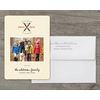 Crossed Skis - Deluxe 5x7 Personalized Holiday Christmas Card