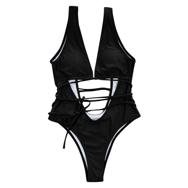 Gibobby Batas de baño mujeres spa Mujeres Tank Top Bikini traje de baño hueco sexy traje de baño un conjunto hueco traje de baño(Negro,M)
