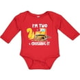 thumbnail image 3 of Inktastic I'm 2 and Crushing It Construction 2nd Birthday Boys or Girls Long Sleeve Baby Bodysuit, 3 of 5