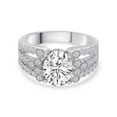 thumbnail image 2 of Kalapi Jewel 14K White Gold Plated Oval Cut 1.5 Ct Moissanite Engagement Ring for Women - Wedding Jewelry with Sparkle Perfect Gifts for Her or Proposal Time - Anniversary Gift for Her, 2 of 3
