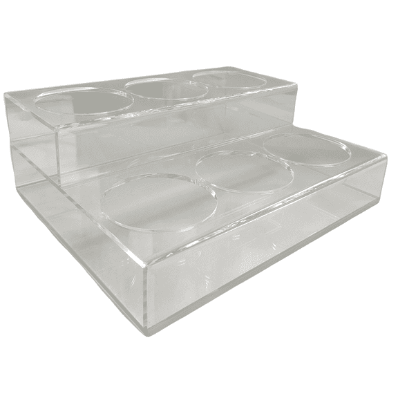Rattleware Acrylic 2-Tier Bottle Rack, 6-Bottle Capacity, 12" x 10" x 4.25