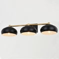 thumbnail image 2 of Homestock Rococo Radiance 3 Light Black And Brass Mid Century Modern Dome Bathroom Vanity Fixture, 2 of 5