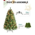 thumbnail image 3 of Jostyle 4.5FT Pre-Lit Christmas Tree, Decorated with 300 Clear Lights and Realistic 516 Thicken Tips, 3 of 9