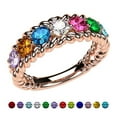 thumbnail image 5 of Nana Rope 1-10 Simulated Mothers Birthstone Ring for Women, Rose Gold Plated, Size 4.5 - Stone 8, 5 of 8