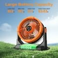 thumbnail image 5 of Camping Misting Fan, 20000mAh Rechargeable Battery Operated Camping Fan, with 3 Large Spary Outlets, 4 Speed, for Camping, Travling, Fishing (Orange), 5 of 9