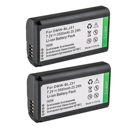 Kastar 2-Pack DMW-BLJ31 Battery Replacement for Panasonic DMW-BLJ31 DMW-BLJ31e Battery Panasonic LUMIX S1 LUMIX S1R LUMIX S1H DMW-BGS1R LUMIX S Series Full-Frame Mirrorless Cameras