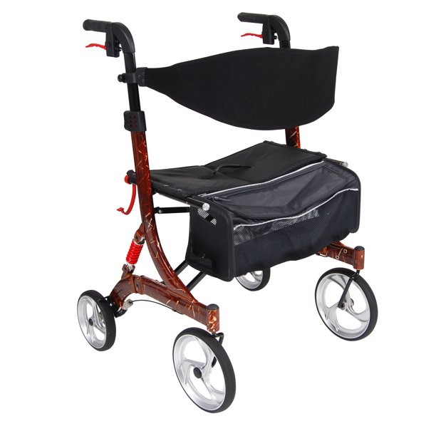 Nitro Euro Style Walker Rollator, Heavy Duty, Brown
