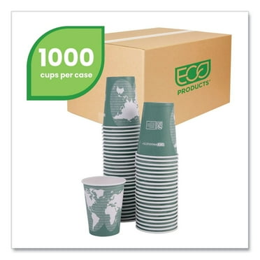 Eco-Products EPBHC12WA World Art Renewable Resource Compostable Hot Cups, 12 oz, Green, 1000/Ctn