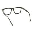 thumbnail image 4 of Stylish Classy Squared Rectangle Horn Rim Plastic Fashion Reading Glasses All Brown +2.50, 4 of 4