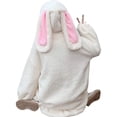 thumbnail image 2 of Abrigo con capucha de conejo Minnieouse moda para mujeres en Otoño e Invierno sudadera con capucha para niñas chaqueta linda color blanco S, 2 of 6