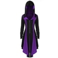 thumbnail image 1 of IROINID Manteau Long Confortable pour Femmes Manteau Contrasté à Manches Longues, Violet, 1 of 5