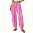 thumbnail image 2 of AzureSilk Women Casual Wide Leg Pants Loose Straight Leg Trousers with PocketPalazzo Pants Cropped Spring Summer Vacation Outfits Fashion Clothing Beach Clothes, 2 of 5