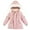 Pink, variant on SGFCWSX Kids Furry Hooded Mid-Length Puffer Coat Girls Winter Warm Jacket with Pockets Pink Size 6 Years