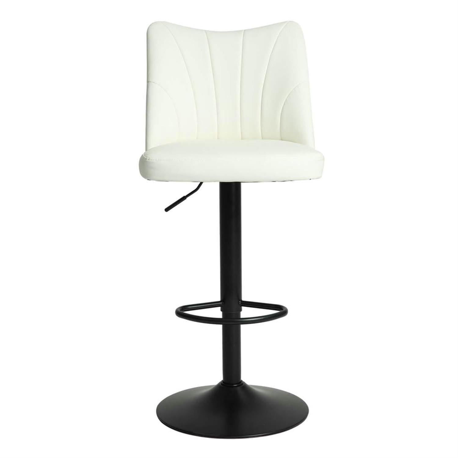 Demi Bonn 44" Adjustable Counter Height Bar Stools Set of 2, Swivel Barstools with Back, Kitchen Island Countertop Chairs for Dining Room, White