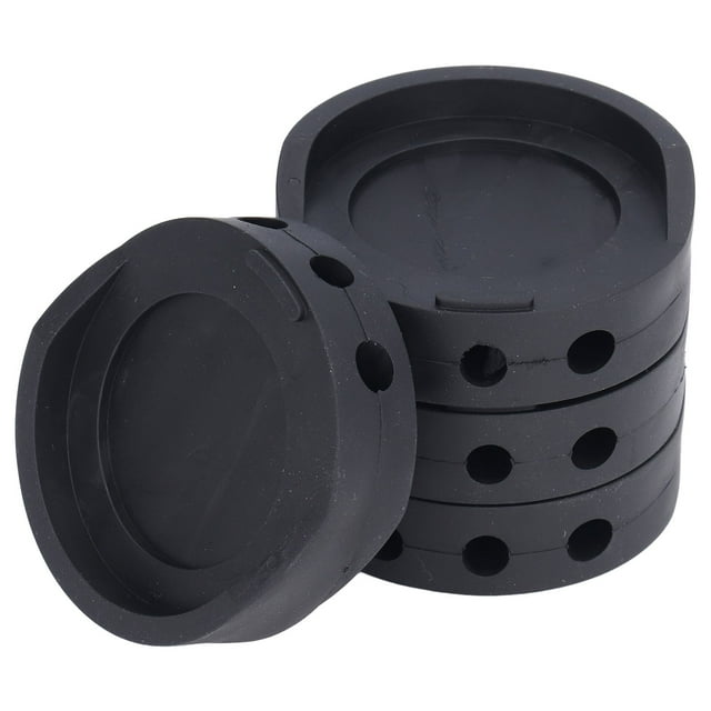 Furniture Leg Mat, 4PCS Round Non Slip Elevated Floor Protector Pad Table Sofa Riser Anti Vibration Flooring Pad Bed Legs Lifts Risers For Washing Machine Home Supplies Black