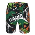 thumbnail image 4 of Kdxio Dinosaur Skeleton Pattern Mens Casual Shorts - Drawstring Summer Beach Sports Shorts for Men, 4 of 9