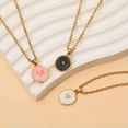 thumbnail image 3 of RSAMD Fashion Simple Colorful Enamel Moon Pentagram Heart Sun Round Pendant NecklacJO-White-, 3 of 9