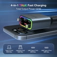 thumbnail image 2 of 4 in 1 Retractable Car Charger, 131w Cigarette Lighter Adapter USB C, Type C Retractable Fast Charging Car Charger Adapter Multi Port for iPhone16/15/14/13/12/11,Galaxy,Pixel, 2 of 6