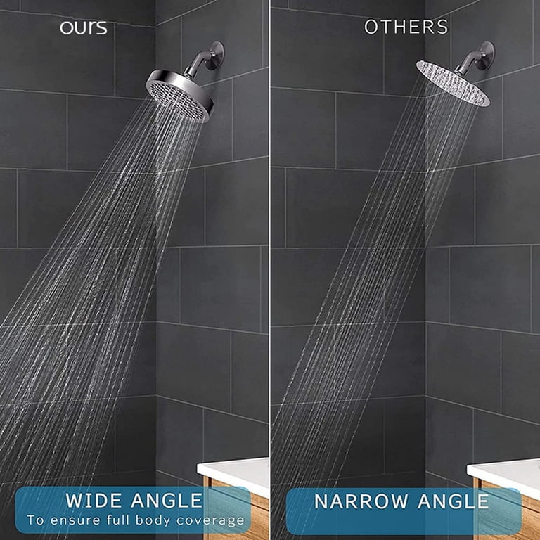 ALOHOME High Pressure Rain Shower Head - 3.6" With 6 Spray Settings & Adjustable Ball Joint (Matte Black)