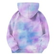 thumbnail image 4 of yardsong Girls Hoodie Graphic Lightweight Oversized Tie Dye Print Sweatshirt with Pockets Loose Fit Comfort Cute Hoodies Y2K Fall Clothes Purple,9 Years, 4 of 6
