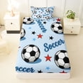 thumbnail image 3 of Erosebridal Soccer Gamer Twin Sheet Sets 3pcs for Kids Teens,Boys Sport Theme Stars Print Bedding,Luxury Bedroom Decor, 3 of 5