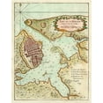 thumbnail image 2 of Unknown 15x18 White Modern Wood Framed Museum Art Print Titled - Petite Map of the Port of Havana, 2 of 4